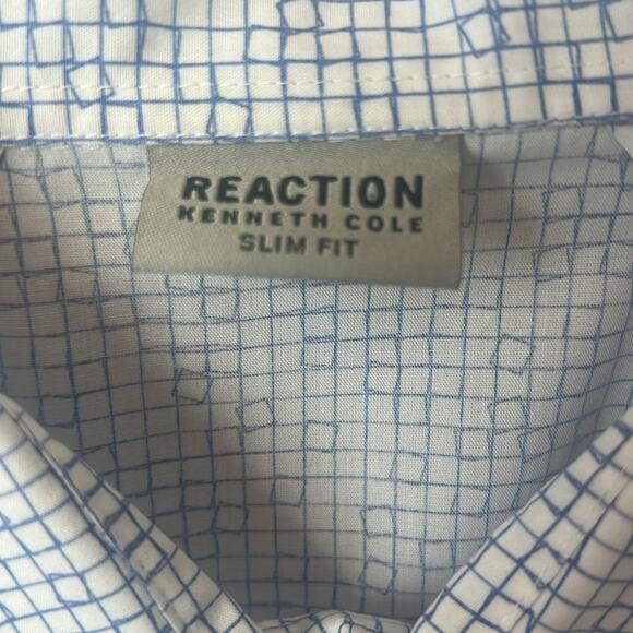 REACTION KENNETH COLE SLIM FIT BUTTON DOWN LONG SLEEVE DRESS SHIRT - Picture 3 of 11